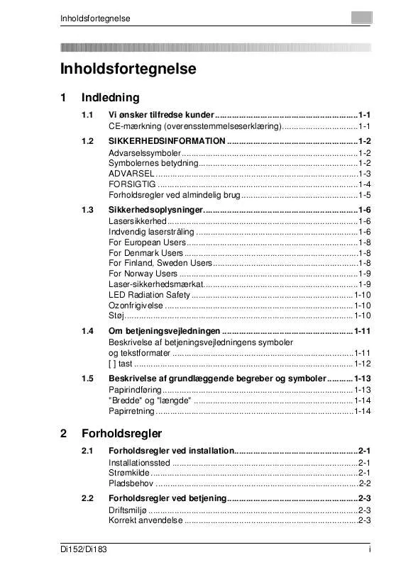 Mode d'emploi KONICA MINOLTA DI183