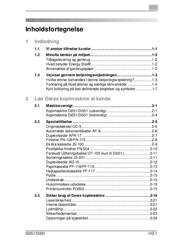 Mode d'emploi KONICA MINOLTA DI351