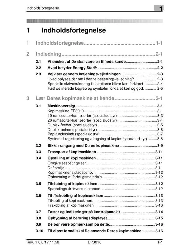 Mode d'emploi KONICA MINOLTA EP3010