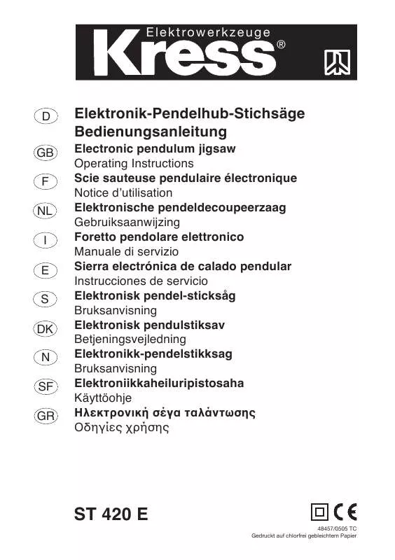 Mode d'emploi KRESS 420 ST E