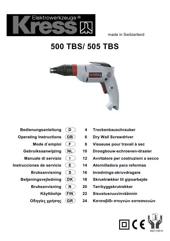 Mode d'emploi KRESS 505 TBS