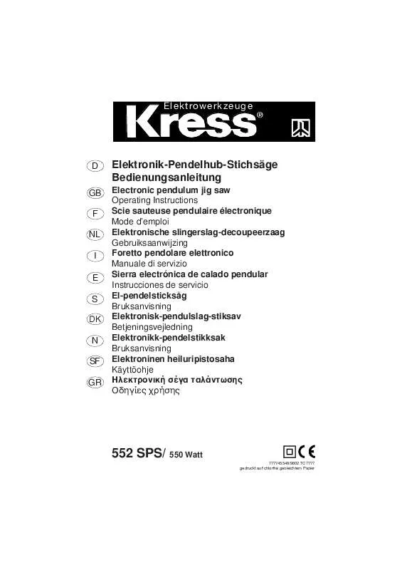 Mode d'emploi KRESS 552 SPS