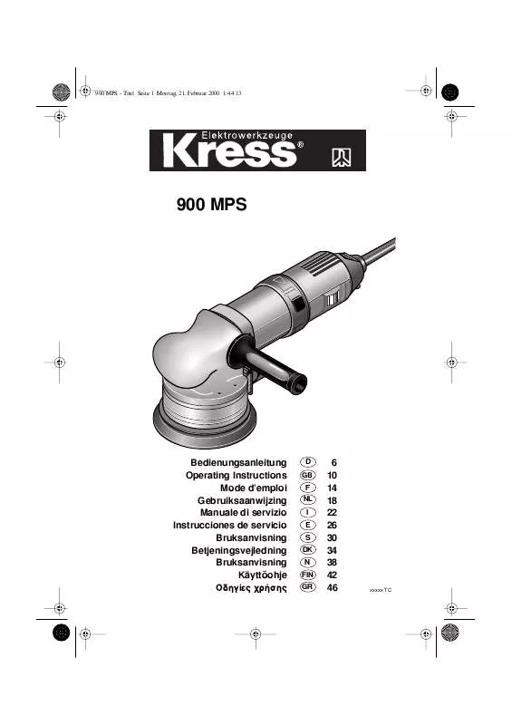 Mode d'emploi KRESS 900 MPS