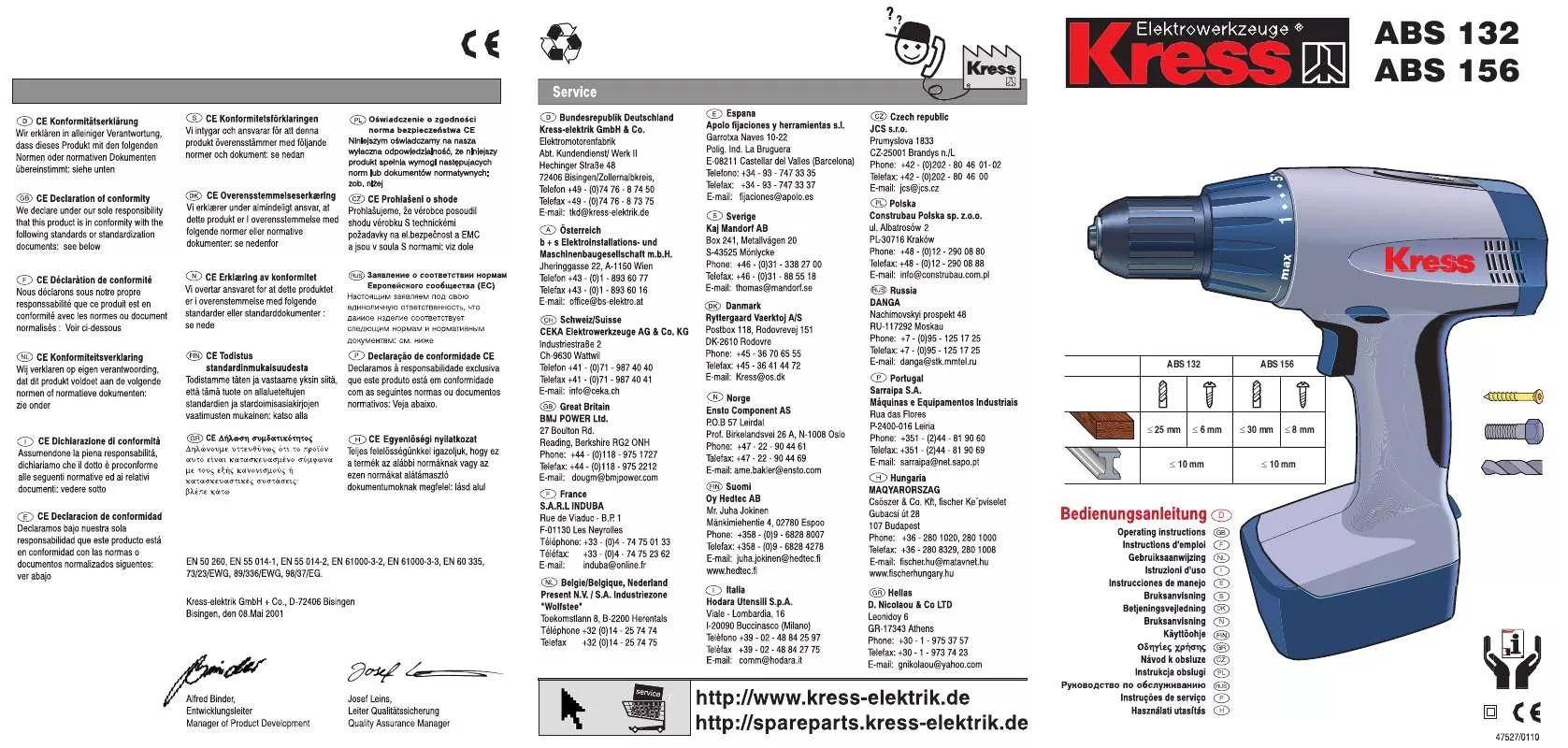 Mode d'emploi KRESS ABS 132