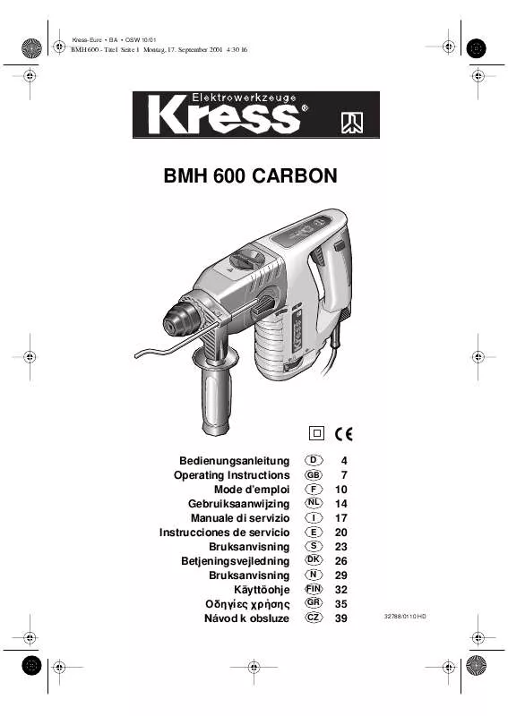 Mode d'emploi KRESS BMH 600 CARBON