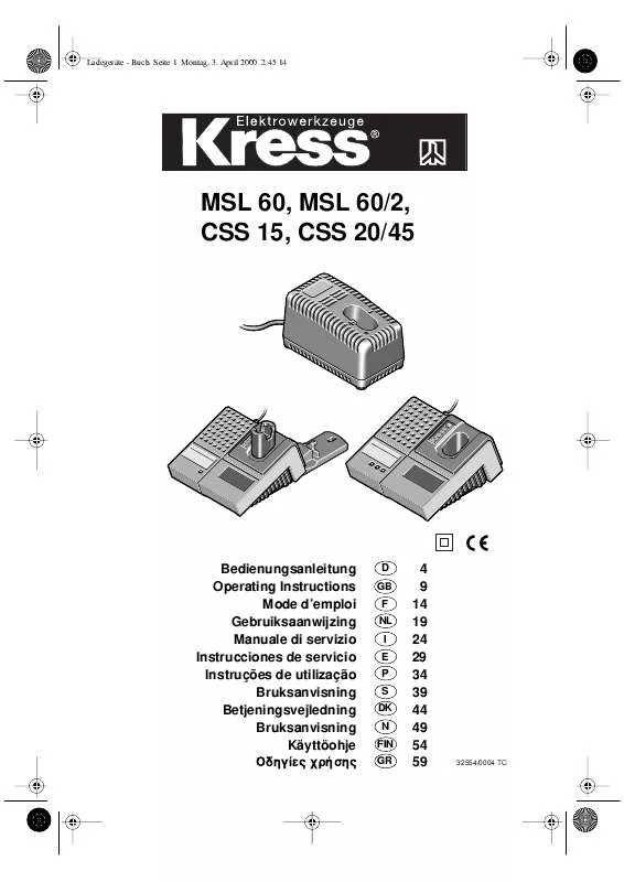 Mode d'emploi KRESS CSS 20-45