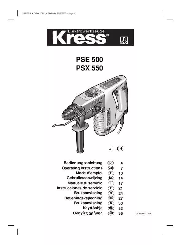 Mode d'emploi KRESS PSE 500