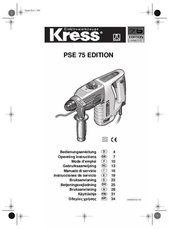 Mode d'emploi KRESS PSE 75 EDITION