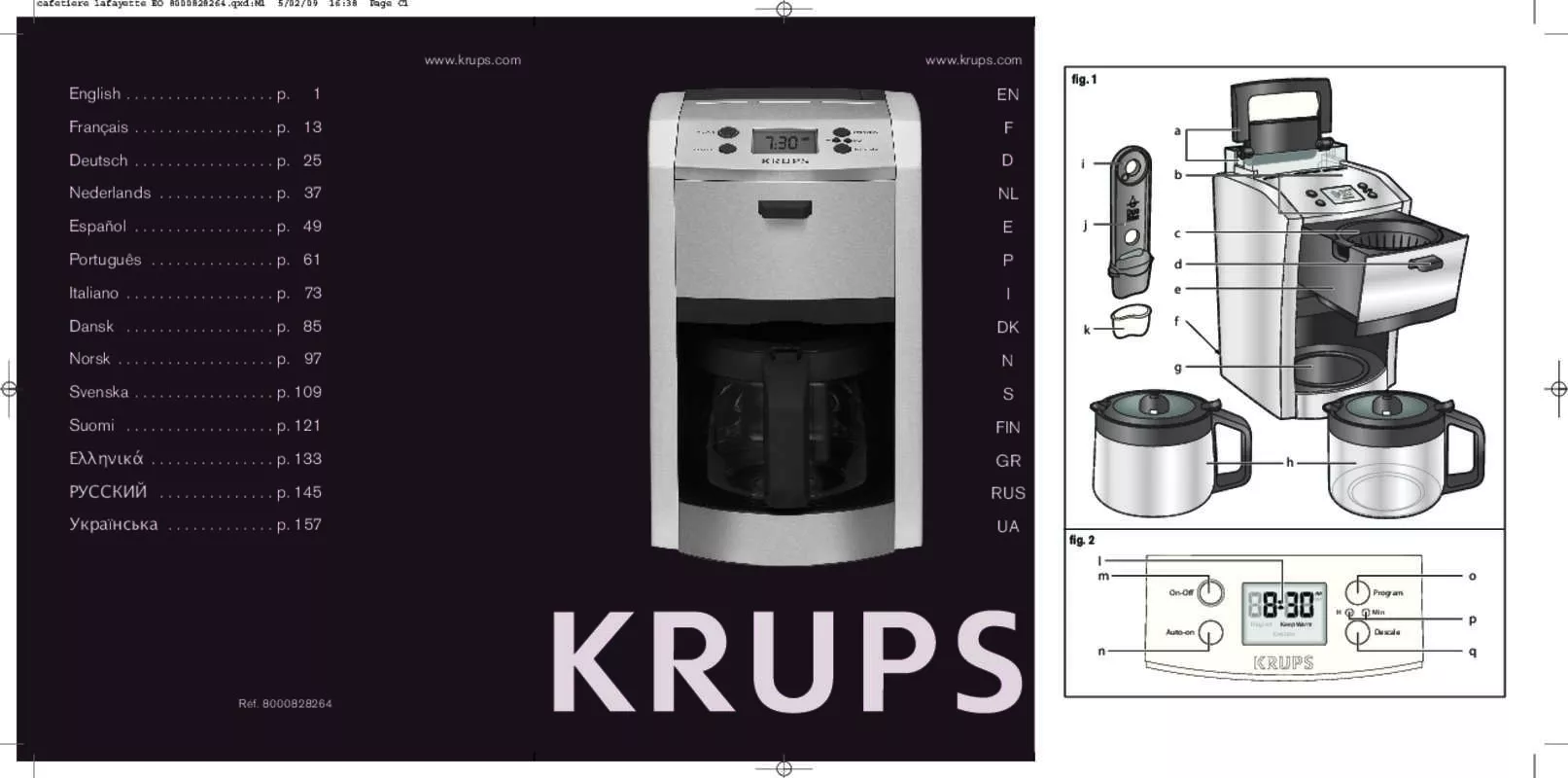 Mode d'emploi KRUPS KM8105