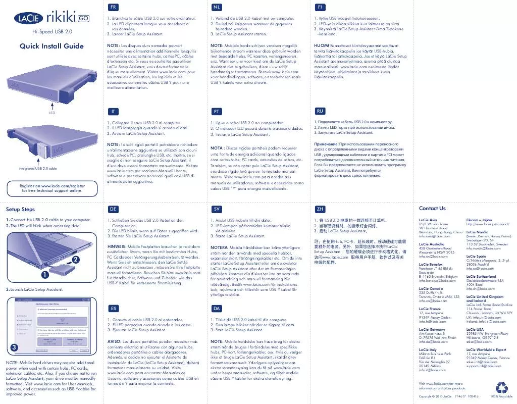 Mode d'emploi LACIE RIKIKI GO