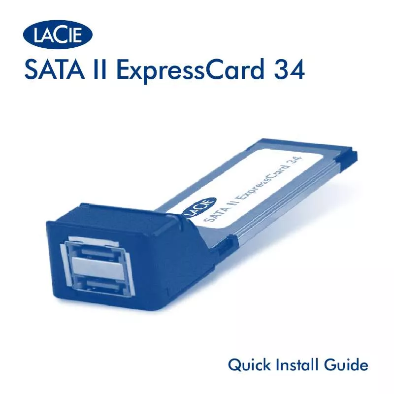 Mode d'emploi LACIE SATA II EXPRESSCARD 34