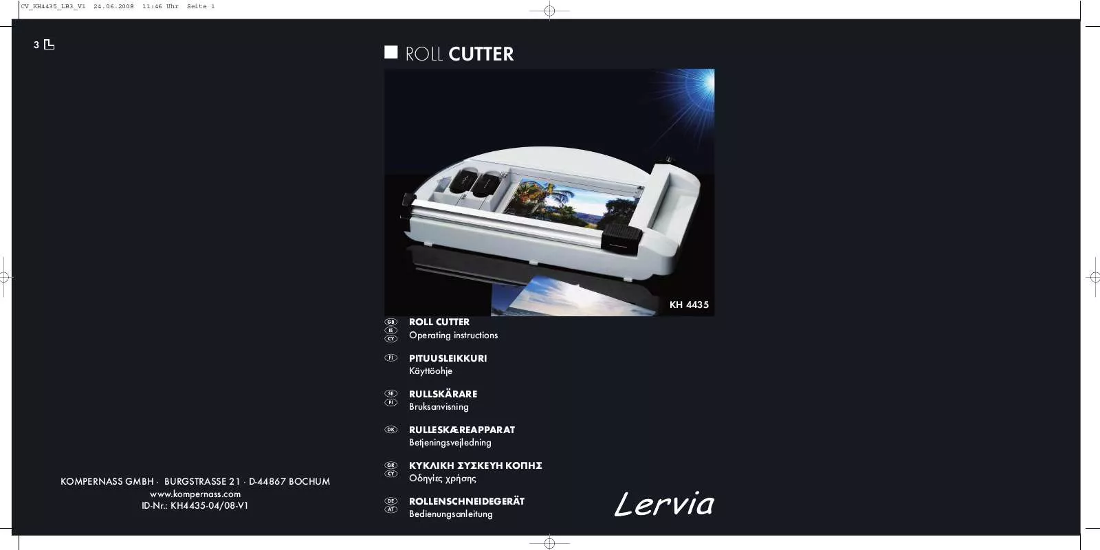 Mode d'emploi LERVIA KH 4435 ROLL CUTTER