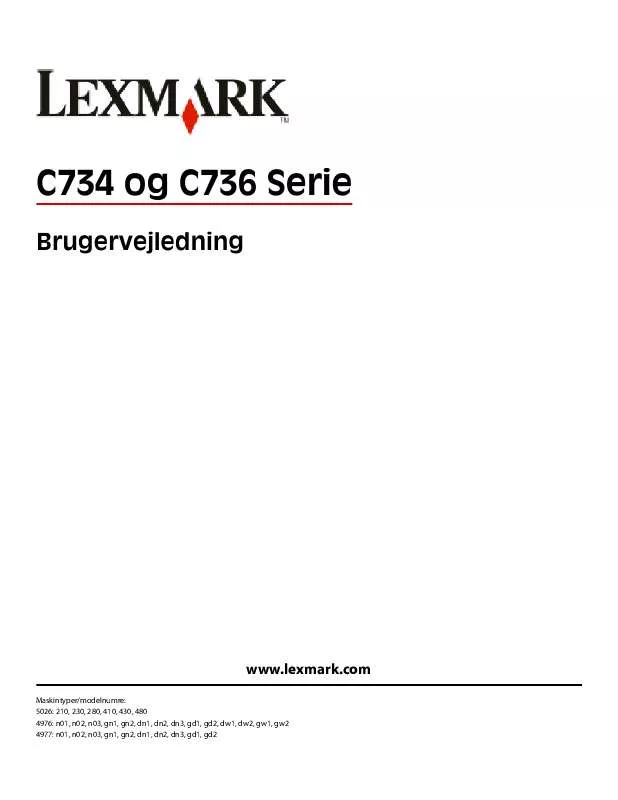 Mode d'emploi LEXMARK C734DN