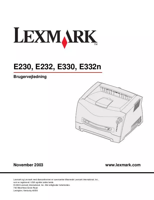 Mode d'emploi LEXMARK E232