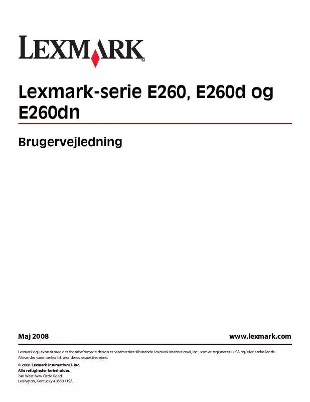 Mode d'emploi LEXMARK E260