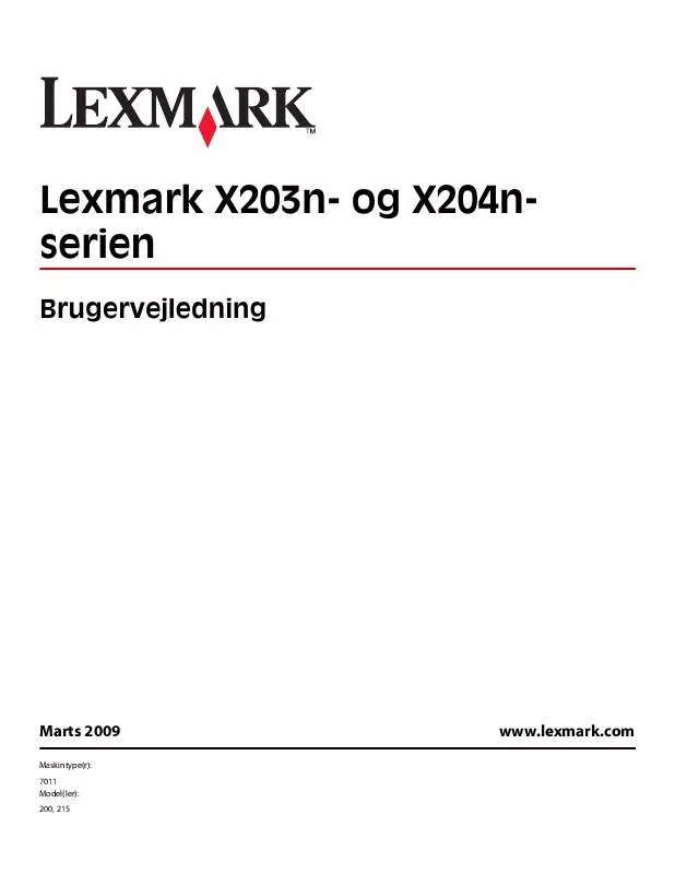 Mode d'emploi LEXMARK X203N