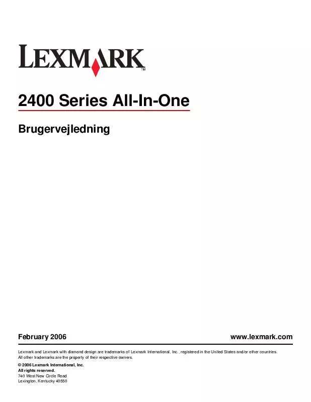 Mode d'emploi LEXMARK X2470