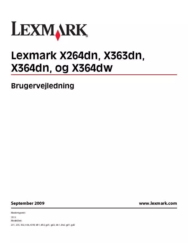 Mode d'emploi LEXMARK X363DN