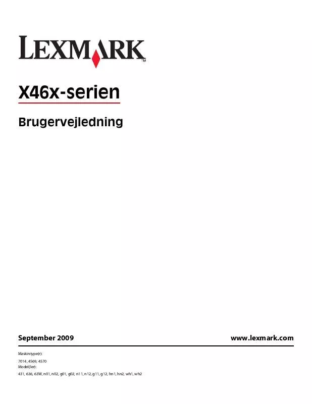 Mode d'emploi LEXMARK X463DE