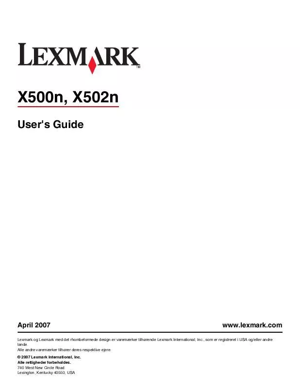 Mode d'emploi LEXMARK X500N