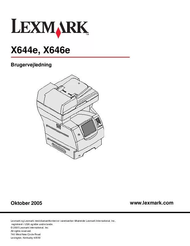 Mode d'emploi LEXMARK X646E