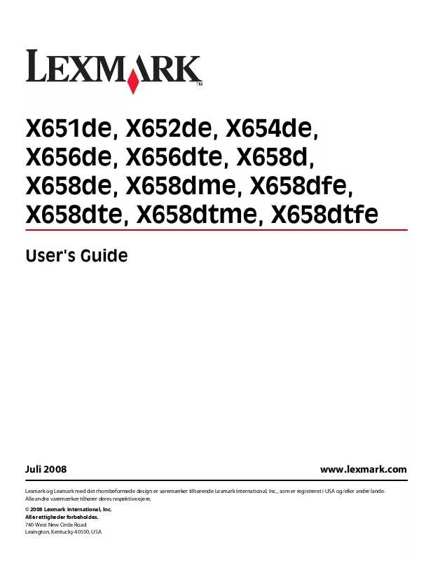 Mode d'emploi LEXMARK X652