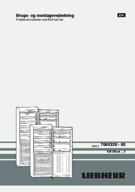 Mode d'emploi LIEBHERR KB 3610 COMFORT BIOFRESH