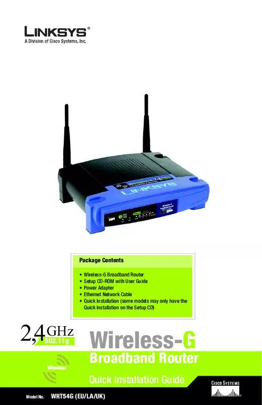 Mode d'emploi LINKSYS WRT54G