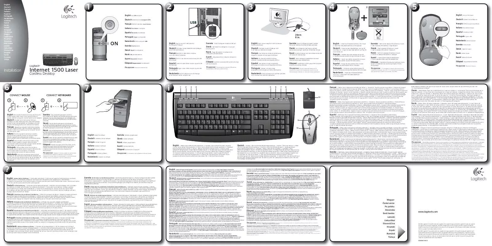 Mode d'emploi LOGITECH INTERNET 1500 LASER CORDLESS DESKTOP