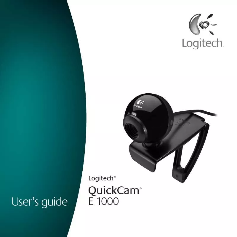 Mode d'emploi LOGITECH QUICKCAM E 1000