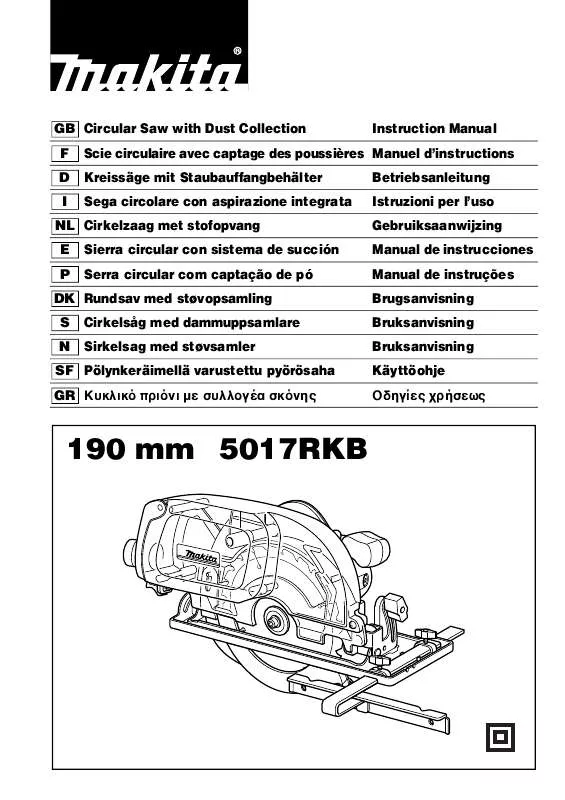 Mode d'emploi MAKITA 5017RBK