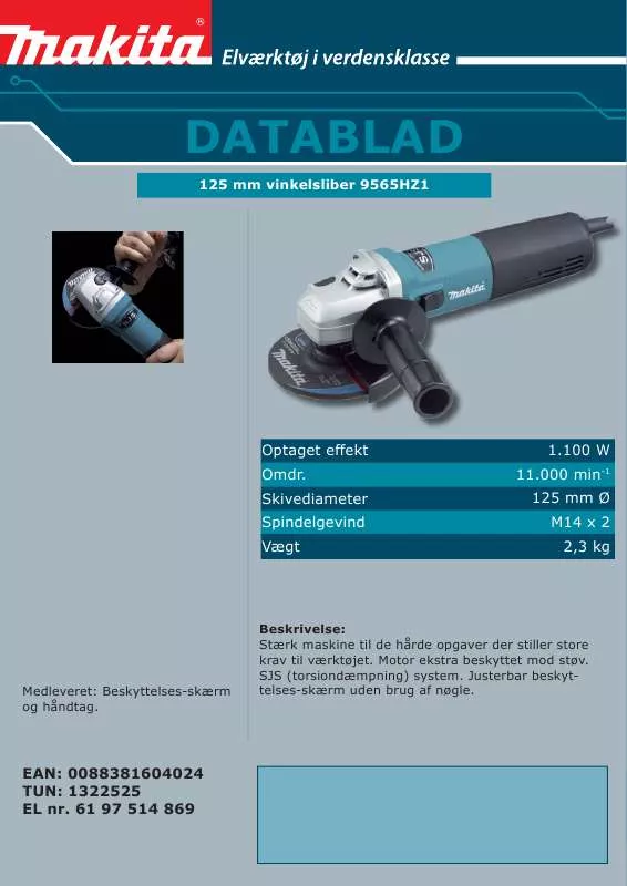 Mode d'emploi MAKITA 9565HZ1