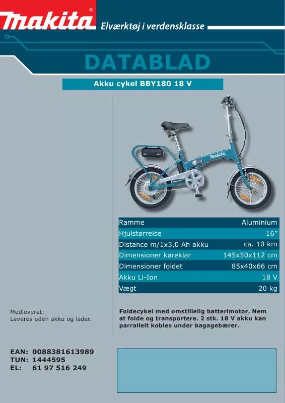 Mode d'emploi MAKITA BBY180