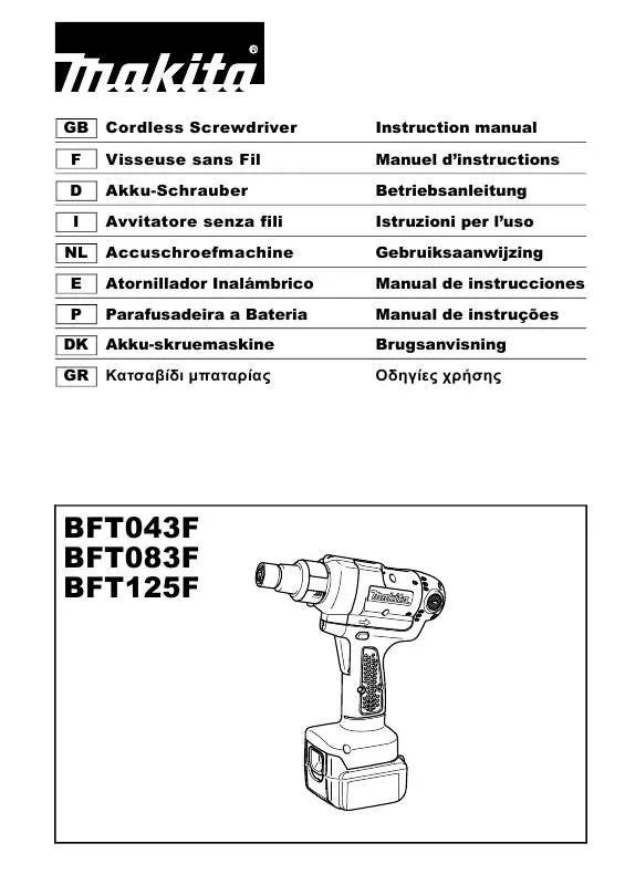 Mode d'emploi MAKITA BFT043F