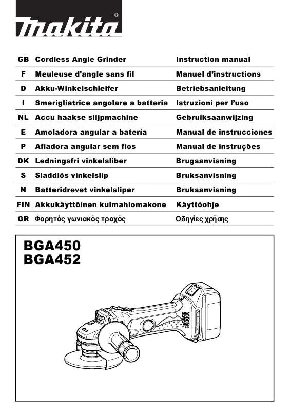 Mode d'emploi MAKITA BGA450