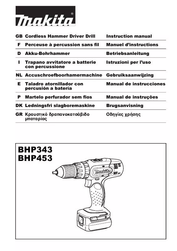 Mode d'emploi MAKITA BHP343