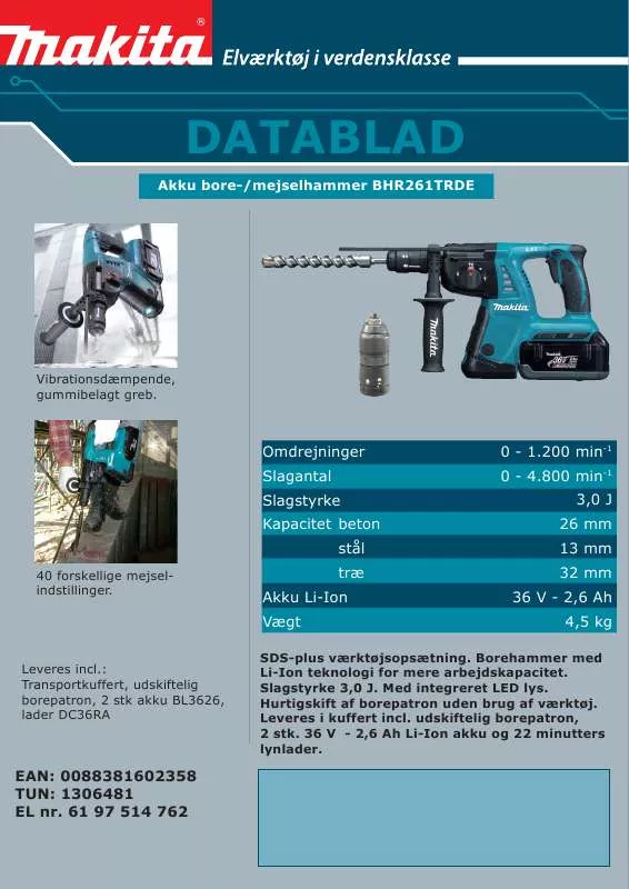 Mode d'emploi MAKITA BHR261TRDE