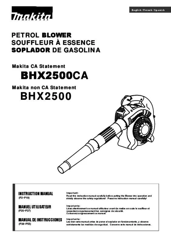 Mode d'emploi MAKITA BHX2500