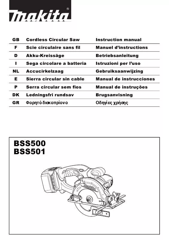 Mode d'emploi MAKITA BSS501