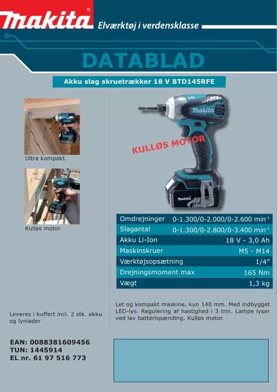 Mode d'emploi MAKITA BTD145RFE