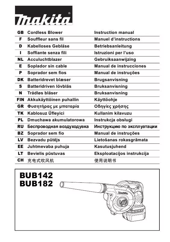 Mode d'emploi MAKITA BUB182