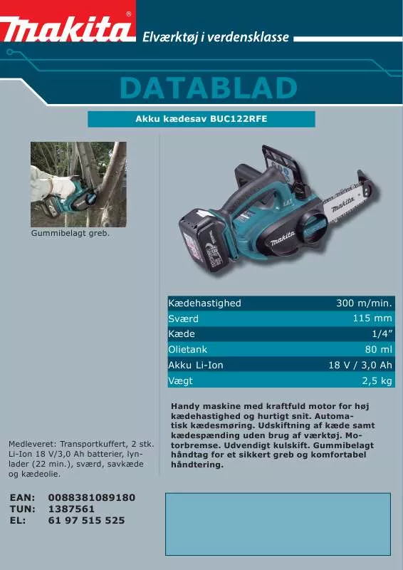 Mode d'emploi MAKITA BUC122RFE