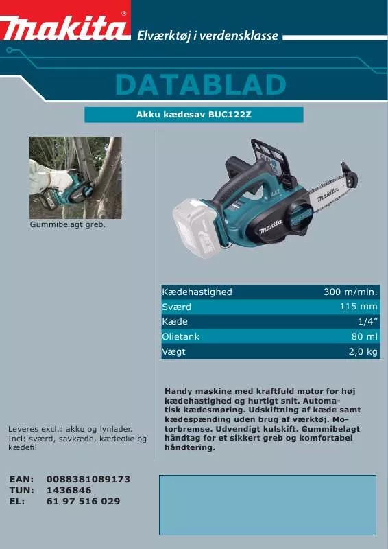 Mode d'emploi MAKITA BUC122Z