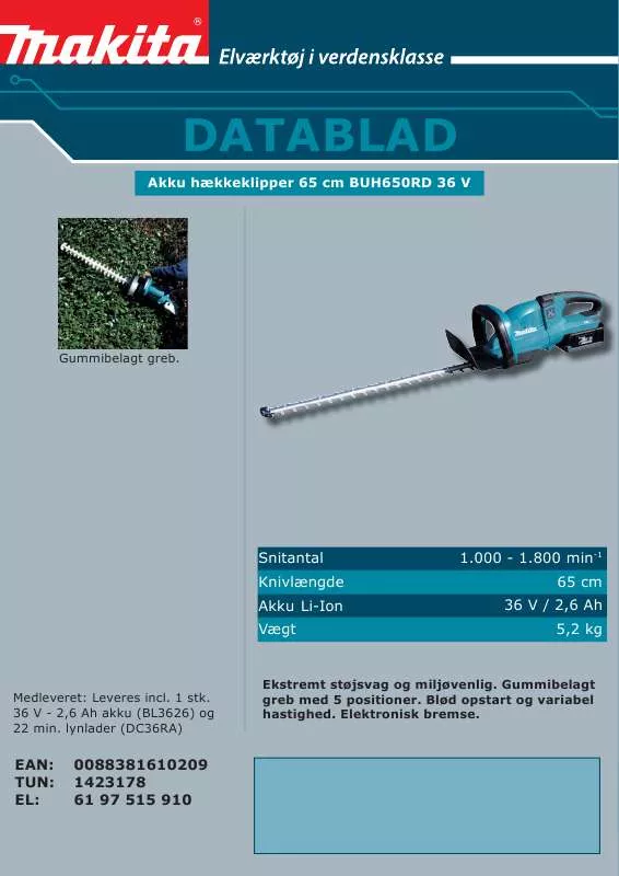 Mode d'emploi MAKITA BUH650RD