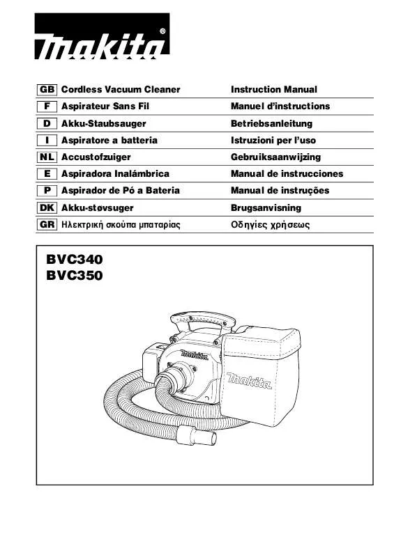 Mode d'emploi MAKITA BVC340