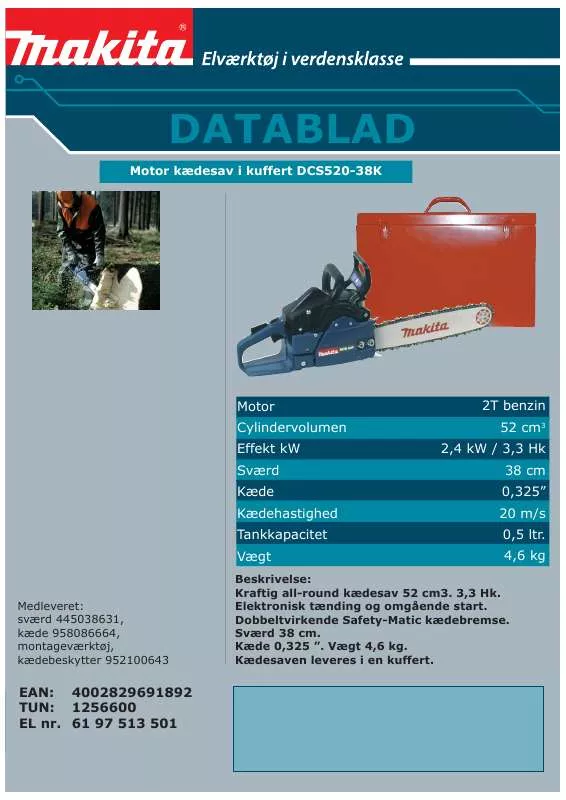 Mode d'emploi MAKITA DCS520-38K