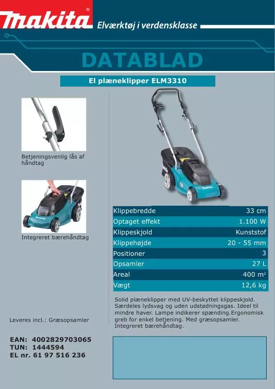 Mode d'emploi MAKITA ELM3310