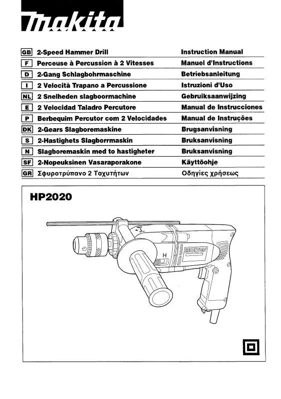 Mode d'emploi MAKITA HP2020