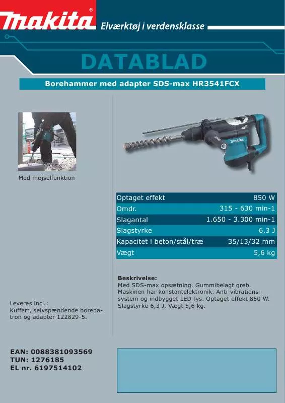 Mode d'emploi MAKITA HR3541FCX