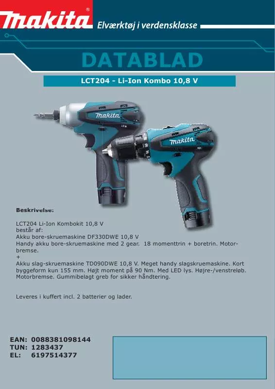 Mode d'emploi MAKITA LCT204